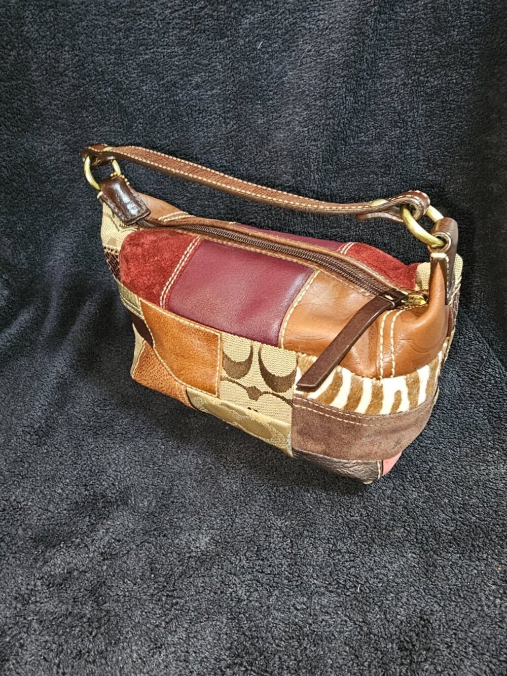 Vintage Coach Holiday Patchwork Demi Hobo Bag Y2K - Picture 3 of 12